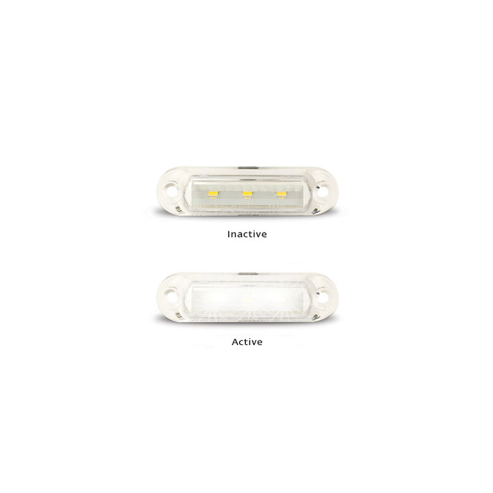 LED Autolamps Super Small Front Marker Lamp White 58x16x13mm 12V Twin Pack 16W12-2