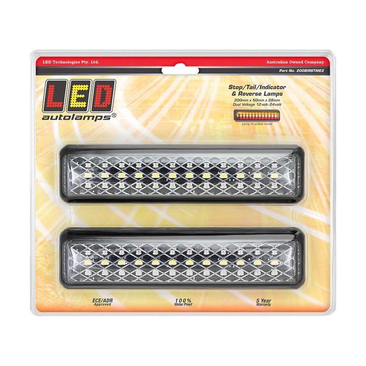LED Autolamps Stop/Tail/Indicator/Reverse Light LED 12-24V Twin Pack 200BIRSTME2