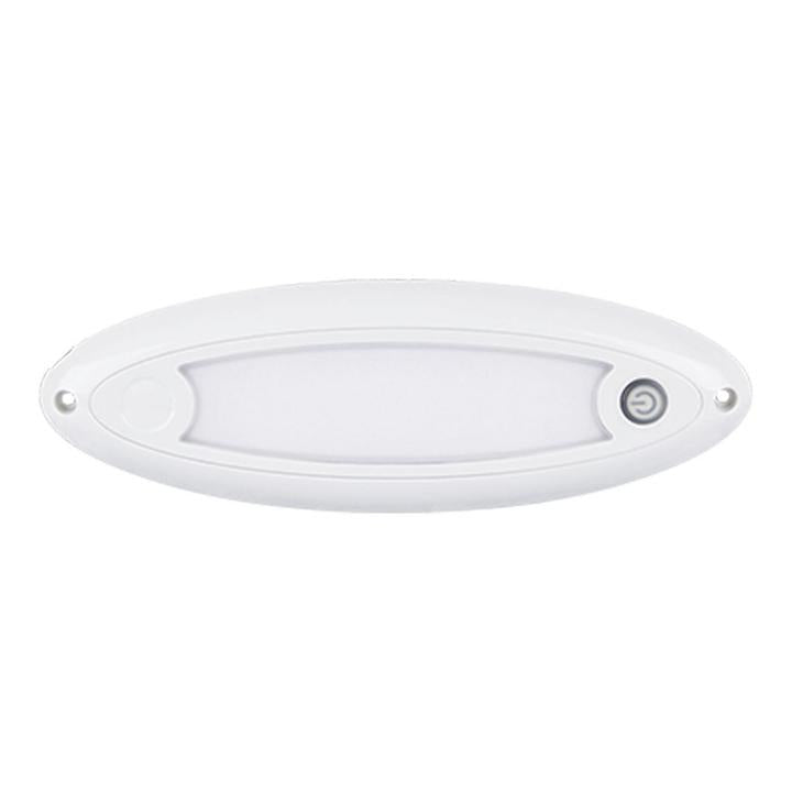 LED Autolamps Large Interior/Exterior Lamp with Aluminium Base and Touch Switch White Oval 400 Effective Lumens 201mm 10-30V 20109WM-SW
