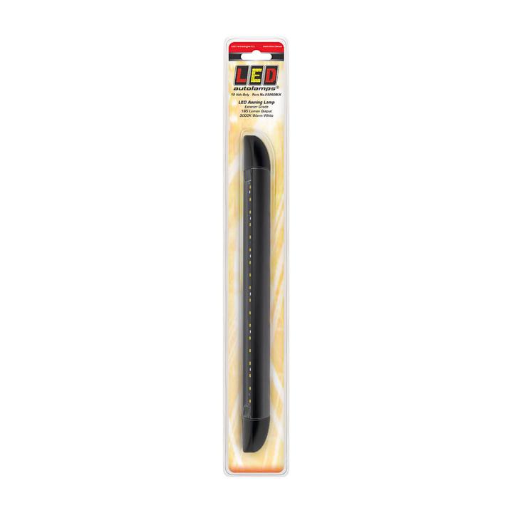 LED Autolamps Awning Lamp Black 12V 20cm Cable Blister Pack 23260BLK