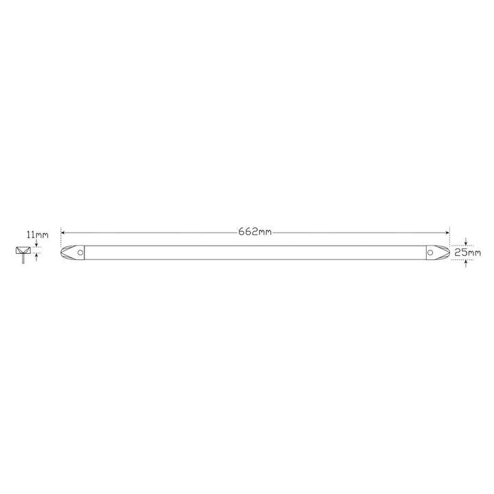 LED Autolamps Interior Strip Lamp 662x25x11mm 12-24V 2460BMB
