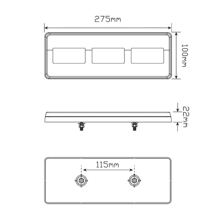 LED Autolamps Stop/Tail/Indicator/Reflector Light LED 12-24V 275ARM