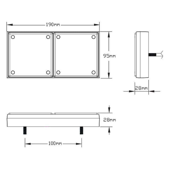 LED Autolamps Stop/Tail/Reverse Light LED 280RWM