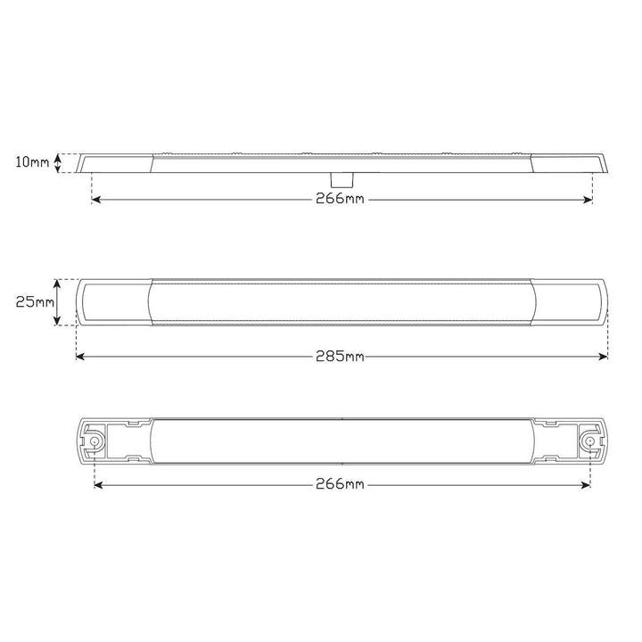LED Autolamps Slimline/Low Profile Front Indicator Strip Lamp 12V 285CAT12