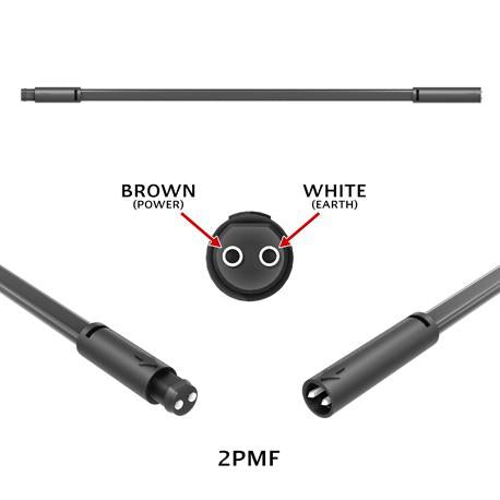 LED Autolamps Head Lamp Harness 2-Core 0.25m Marker Cable w/Male & Female Plus 2PMF.25B