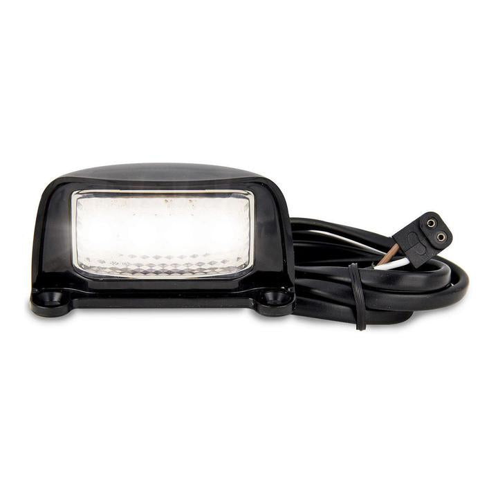 LED Autolamps Licence Plate Lamp with Black Bracket and 1M Cable 76x41x27mm 12-24V 35BLM1P