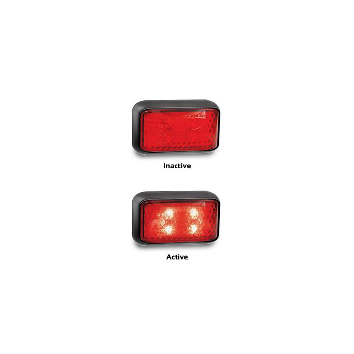 LED Autolamps Rear Marker with 30cm Cable Red 58x35x19mm 10-30V 35RMB