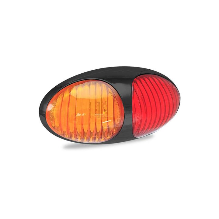 LED Autolamps Side Marker with Black Bezel Red/Amber 70x36x20mm Multi-volt 37ARM2P