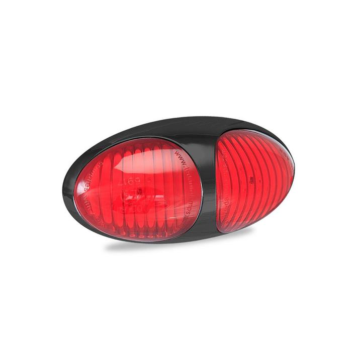 LED Autolamps Rear Marker with Black Bezel Red 70x36x20mm Multi-volt 37RM2P