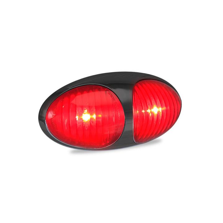 LED Autolamps Rear Marker with Black Bezel Red 70x36x20mm Multi-volt 37RM2P