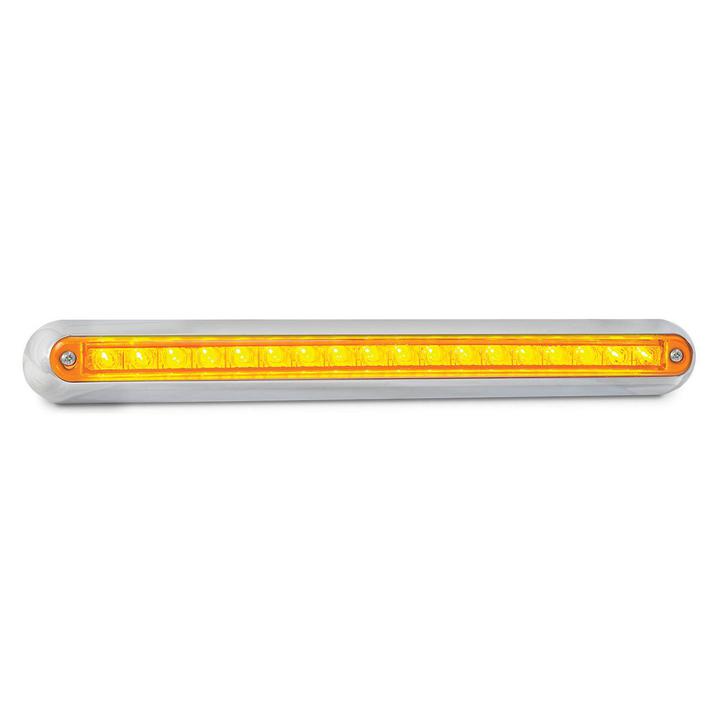 LED Autolamps Indicator Strip Lamp with Chrome Bracket 380 x 22mm 12V 380CA12