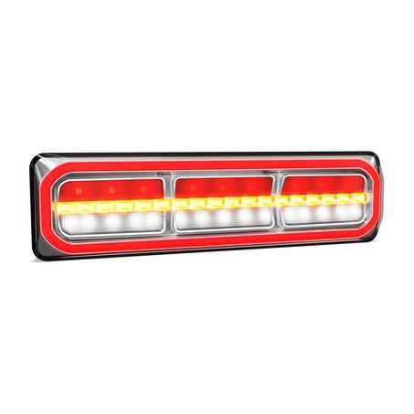 LED Autolamps Stop/Tail/Sequential-Indicator/Reverse 12/24V Assembly Chrome 3854ARWM-2