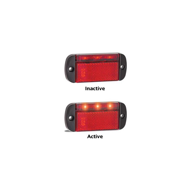 LED Autolamps Rear Marker with Reflector Red 100 x 44mm 12-24V 44RMEB