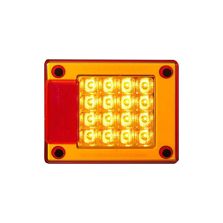 LED Autolamps Indicator Lamp Rear with Red Reflector 148 x 122mm 12-24V 460AM
