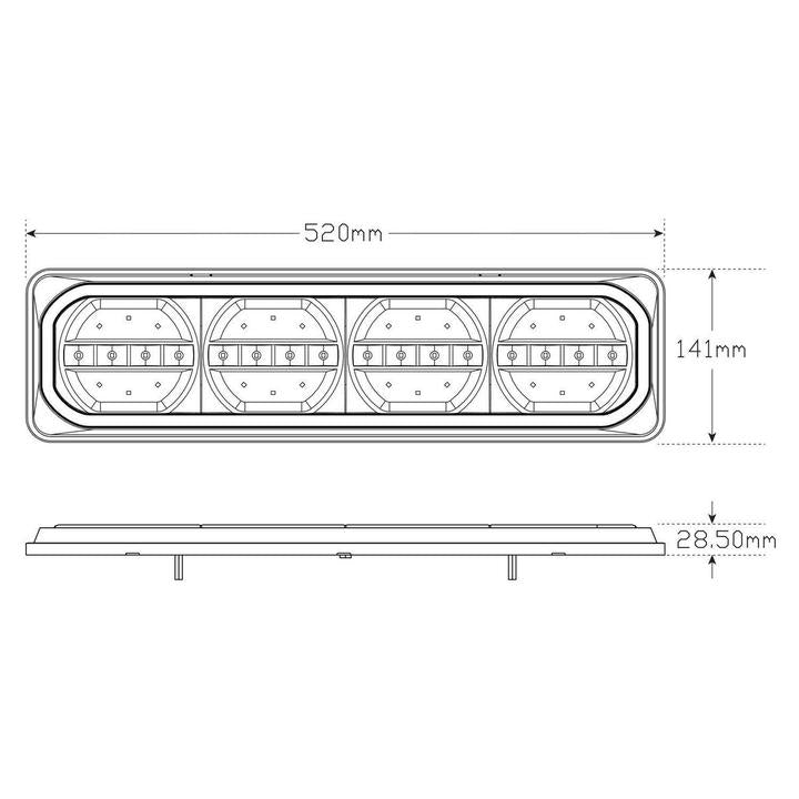 LED Autolamps Stop/Tail/Indicator LED Light Diffused Tail 520ARRMB