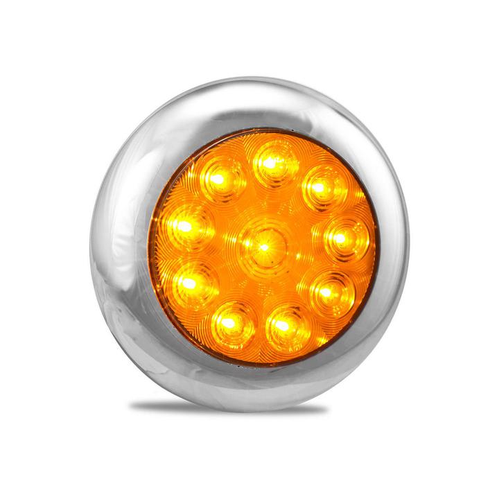 LED Autolamps Indicator Lamp Round with Chrome Bezel 12-24V 5543AM