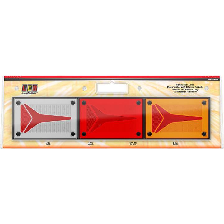 LED Autolamps Stop/Tail/Indicator/Reverse LED Light Diffused Tail Coloured Lens 595BARWM