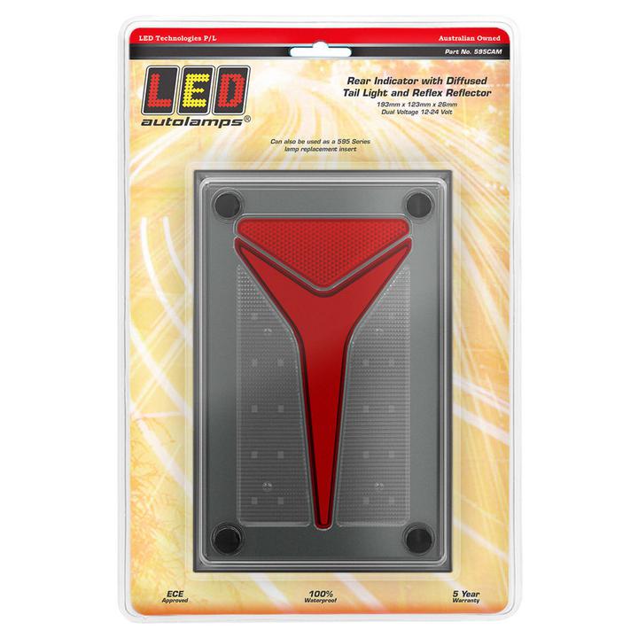 LED Autolamps Indicator Lamp with Diffused Tail Function Clear Lens 12-24V 595CAM