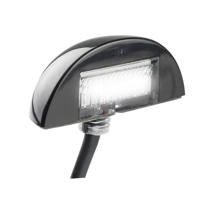LED Autolamps Licence Plate Lamp with Black Base and 10cm Cable 60x22x32mm 12-24V Twin Pack 60BLM