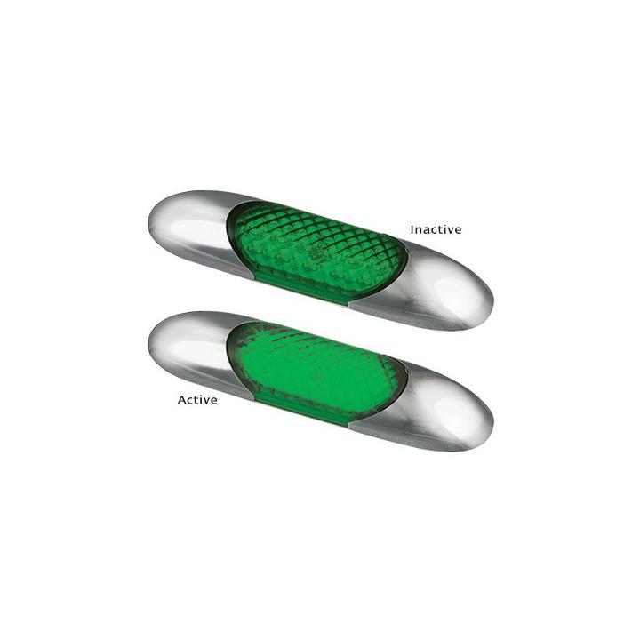 LED Autolamps Interior Light with Chrome Frame 10W Green Lens and LEDs 100 x 25mm 12V 68G