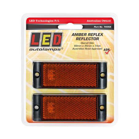 LED Autolamps Reflector Amber w/Mounting Bracket (Pack of 2) 7035A