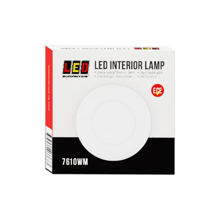 LED Autolamps Interior/Exterior Lamp with Aluminium Base Round 220 Effective Lumens 76mm 10-30V 7610WM