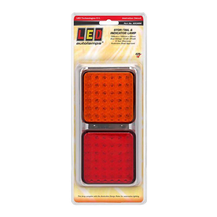 LED Autolamps Stop/Tail/Indicator LED Light 12-24V Chrome Bracket 80CARM