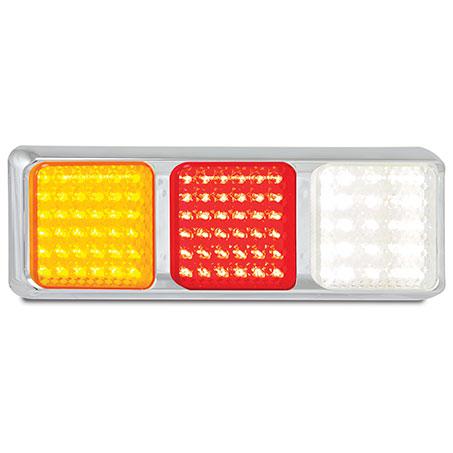 LED Autolamps Stop/Tail/Indicator/Reverse 12/24V Assembly Chrome 80CARWM