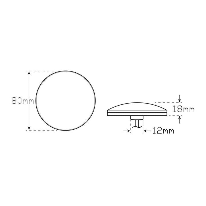 LED Autolamps Indicator Lamp Round Coloured Lens 80mm 12V 82AB
