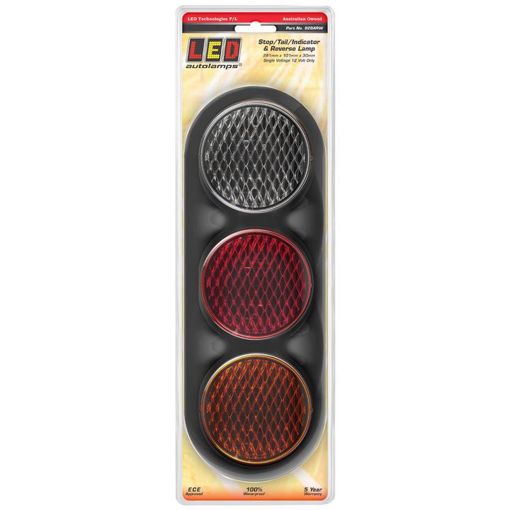LED Autolamps Stop/Tail/Indicator/Reverse LED Light 12V Black Bracket 281x101x30mm 82BARW