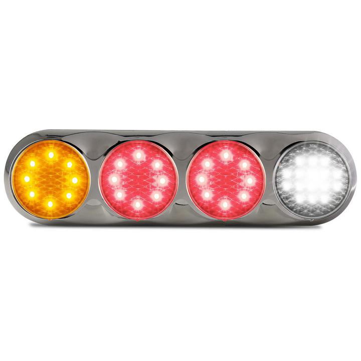 LED Autolamps Stop/Tail/Indicator/Reverse LED Light 12V Chrome Bracket 372x101x30mm 82CARRW