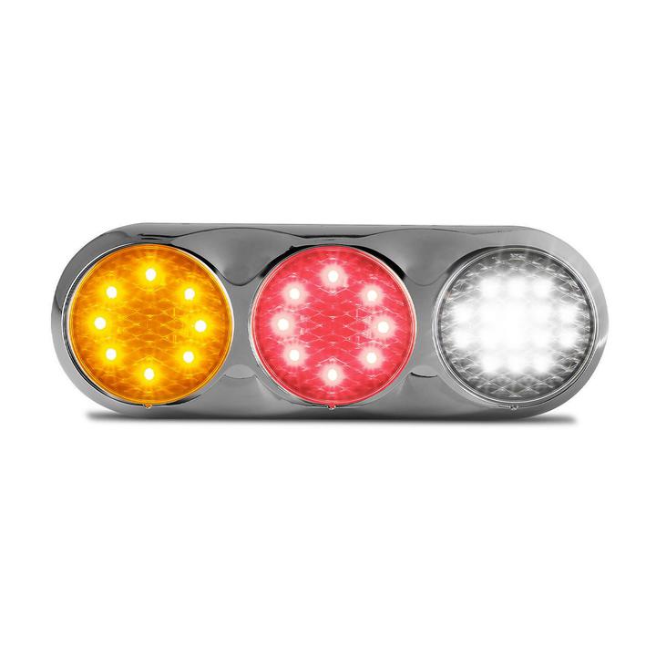 LED Autolamps Stop/Tail/Indicator/Reverse LED Light 12V Chrome Bracket 281x101x30mm 82CARW