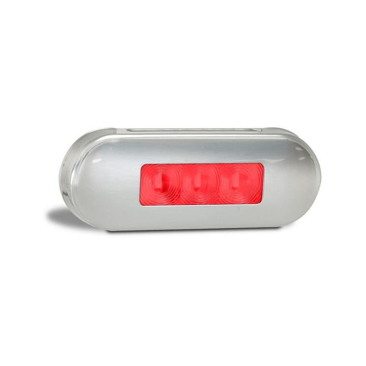 LED AutoLamps Rear Marker with Stainless Steel Bezel Red 86x31x10mm 12-24V 86RRMB