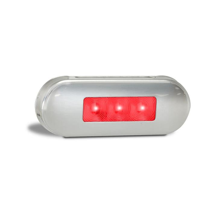 LED AutoLamps Rear Marker with Stainless Steel Bezel Red 86x31x10mm 12-24V 86RRMB