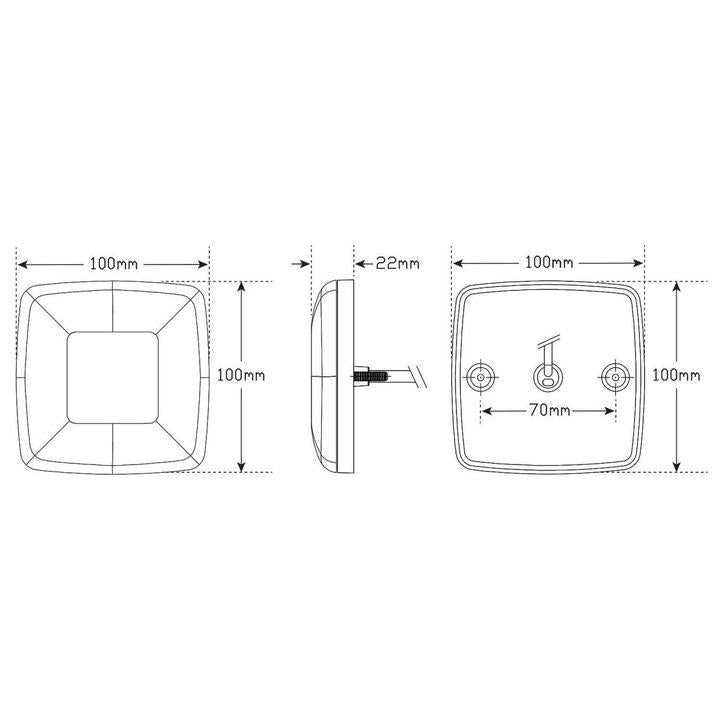 LED Autolamps Stop/Tail/Indicator/Reflector LED Light 12V 98BAR