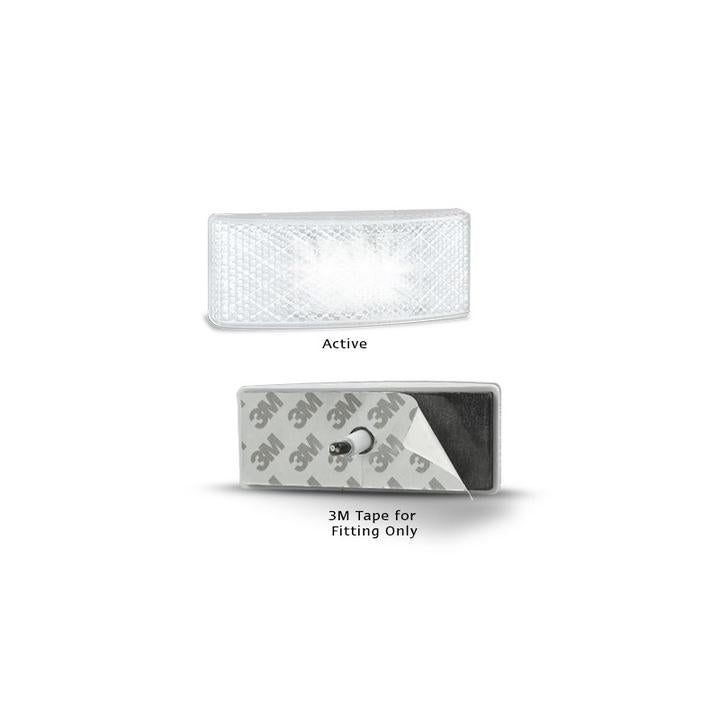 LED Autolamps Side Marker with Built-in Reflector and 3m Tape White 100x38x13mm 12-24V EU38WMHD