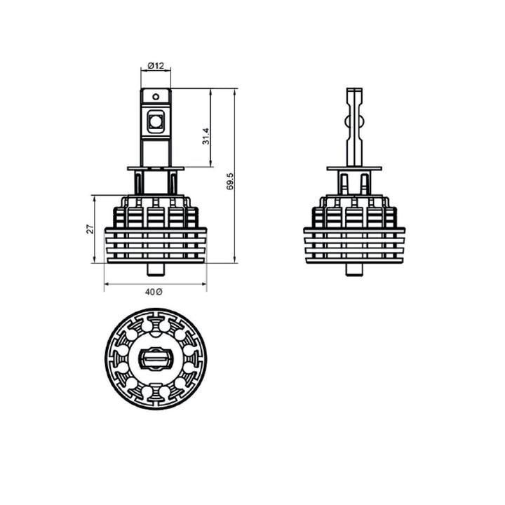 LED Autolamps H3 Single Beam Headlight Kit Twin Pack 5000LM H3-5000LM