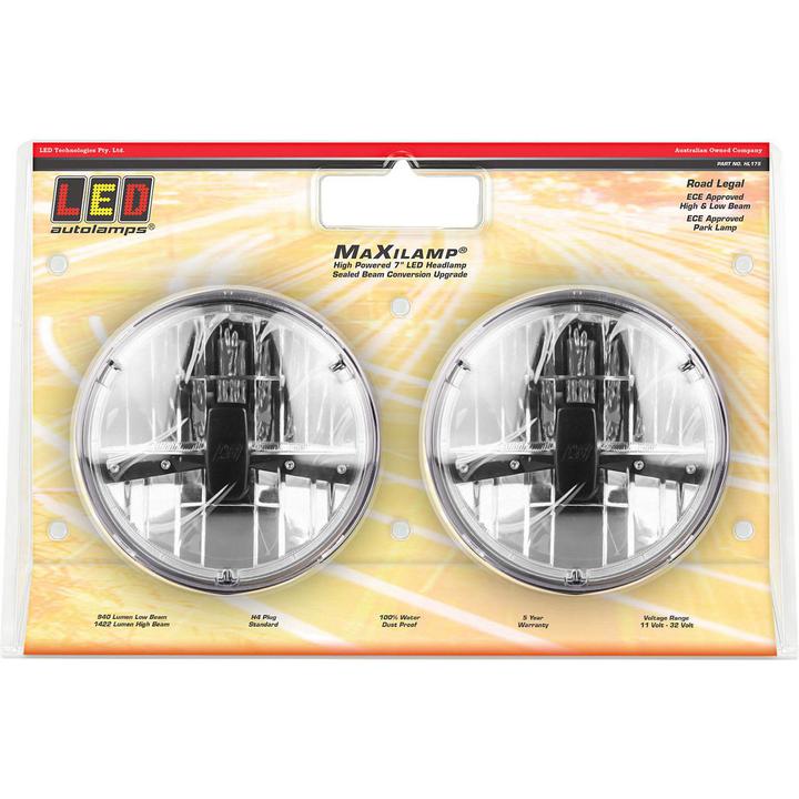 LED Autolamps Maxilamp 7 Inch Driving Lamp Twin Pack HL175