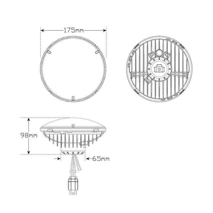 LED Autolamps Maxilamp 7 Inch Driving Lamp Twin Pack HL175