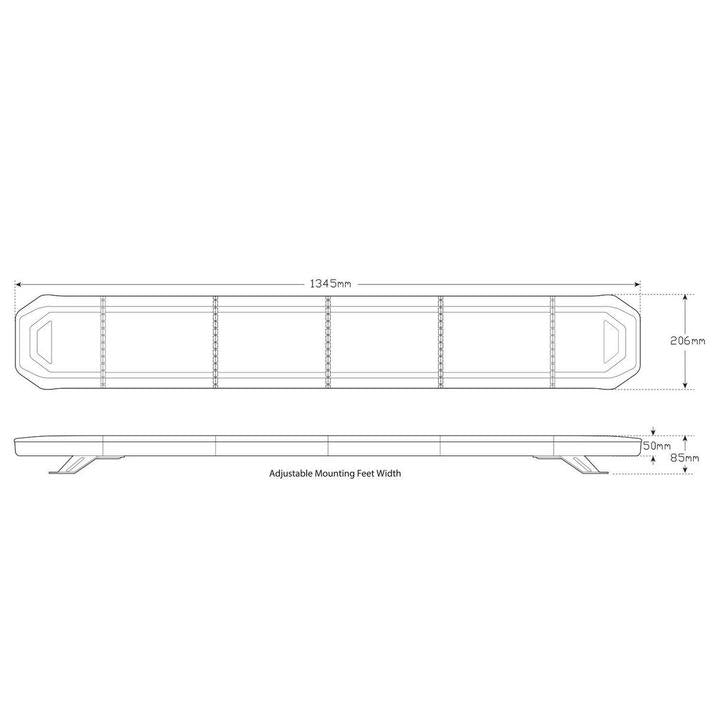 LED Autolamps Emergency Light Bar Amber LED with Clear Lens 1345mm LB1345ACM