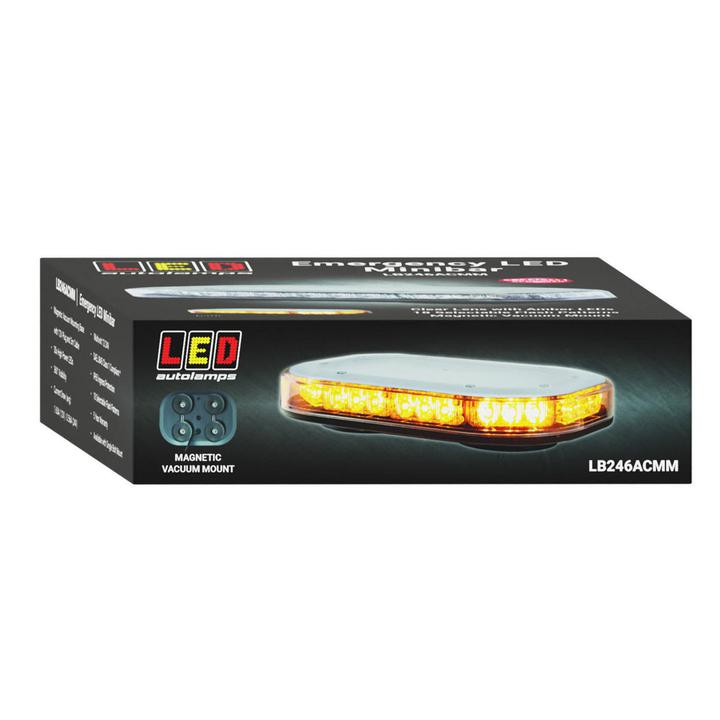 LED Autolamps Emergency Mini Light Bar Amber LED with Clear Lens LB246ACMM