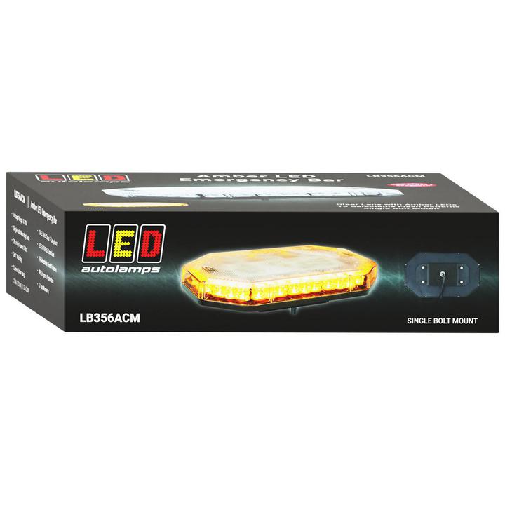 LED Autolamps Emergency Light Bar Amber LED with Clear Lens 356mm LB356ACM