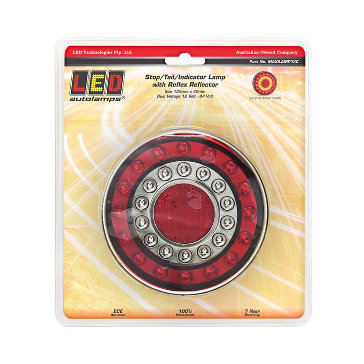 LED Autolamps Stop/Tail/Indicator/Reflector LED Round Maxilamp Light 12-24V MAXILAMP1XC