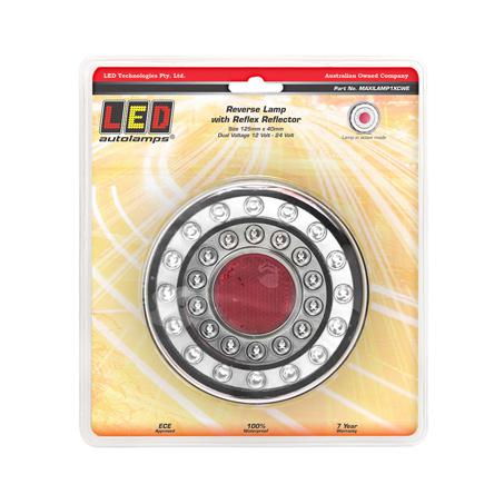 LED Autolamps Reverse/Reflector LED Light 12/24V Bolt Mount MAXILAMP1XCWE