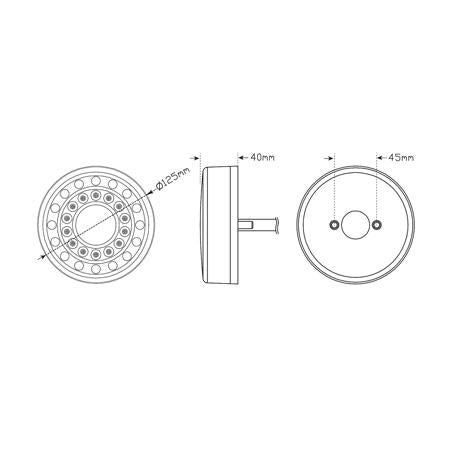 LED Autolamps Reverse/Reflector LED Light 12/24V Bolt Mount MAXILAMP1XCWE
