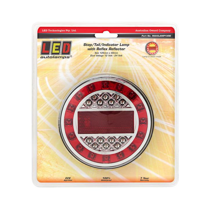 LED Autolamps Stop/Tail/Indicator/Reflector LED Round Maxilamp Light 12-24V MAXILAMP1XRE