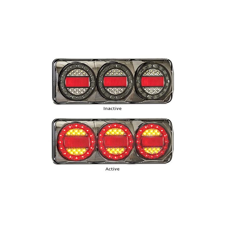LED Autolamps Stop/Tail/Indicator/Reflector LED Maxilamp Light 3 Lamp Combination 12-24V MAXILAMPC3XRB