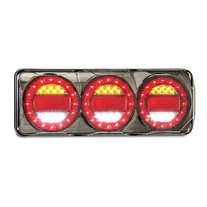 LED Autolamps Stop/Tail/Indicator/Reflector/Reverse LED Maxilamp Light 3 Lamp Combination 12-24V Bulk MAXILAMPC3XRWB