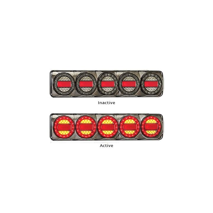 LED Autolamps Stop/Tail/Indicator/Reflector LED Maxilamp Light 5 Lamp Combination 12-24V Blister MAXILAMPC5XRR