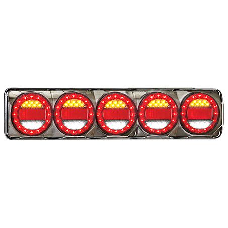 LED Autolamps Stop/Tail/Indicator/Reflector/Reverse LED Maxilamp Light 5 Lamp Combination 12-24V Bulk MAXILAMPC5XRWB
